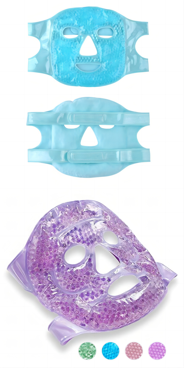 Cooling Ice Face Eye Mask for Reducing Puffiness, Bags Under Eyes,Sinus,Redness,Pain Relief,Dark Circles, Migraine,Hot/Cold Pack with Soft Plush Backing