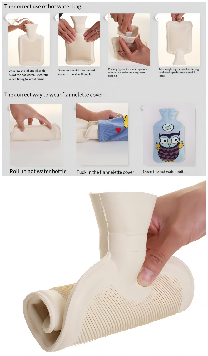 The correct use of hot water bag
