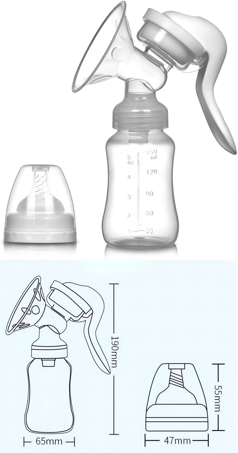 Manual Breastfeeder, PP, Breastfeeding Bottle, Direct Feeding, Easy to Grip and Easy to Use (BPA Free)