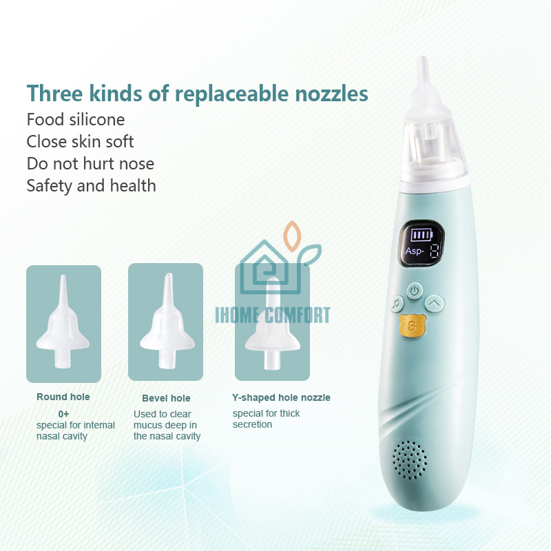Infant electric nasal mucus suction and ear wax suction dual-purpose nasal mucus cleaning device for newborns