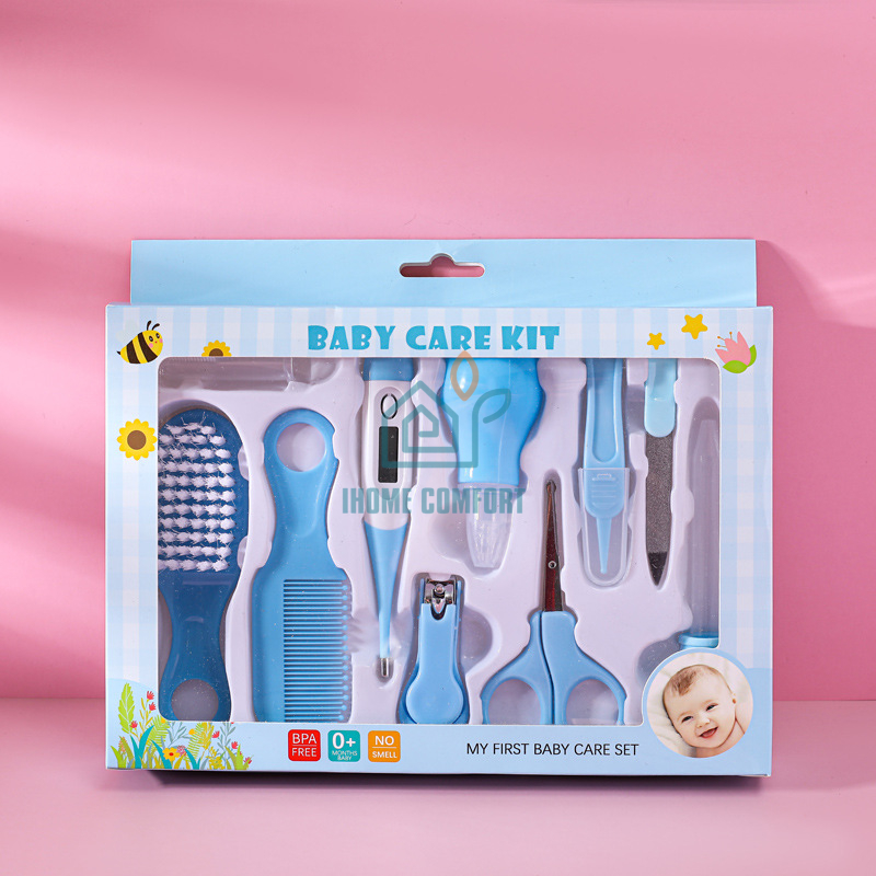 10 piece set of mother and baby supplies, baby care gift box, baby ear digging spoon, children's nail clippers