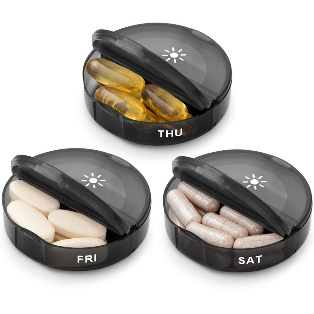 Weekly Pill Organizer 7 Day 2 Times a Day, Large Daily Pill Cases for Pills/Vitamin/Fish Oil/Supplements, BPA Free Pill Box, Easy to Clean