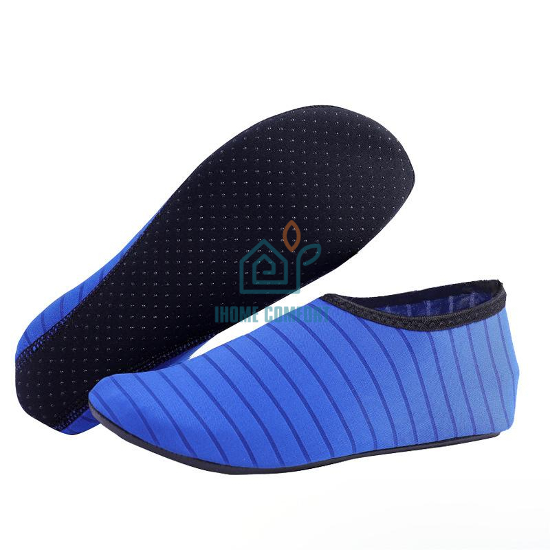 Women's Water Socks or Shoes with Elastic, Quick Dry, Breathable Fabric and Non-Slip Rubber Sole
