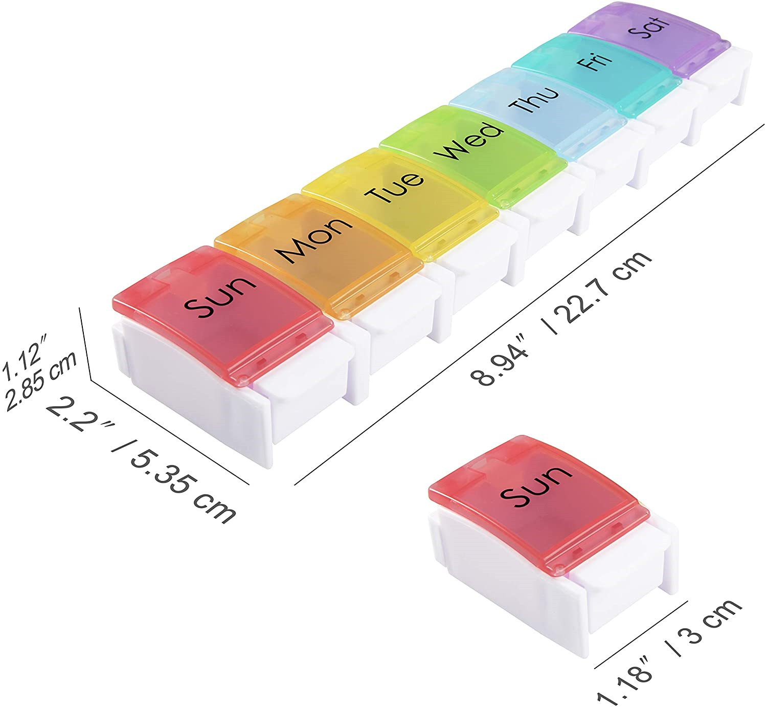 Unique 14 Grid Quick-Refill Pill Medication Organizer