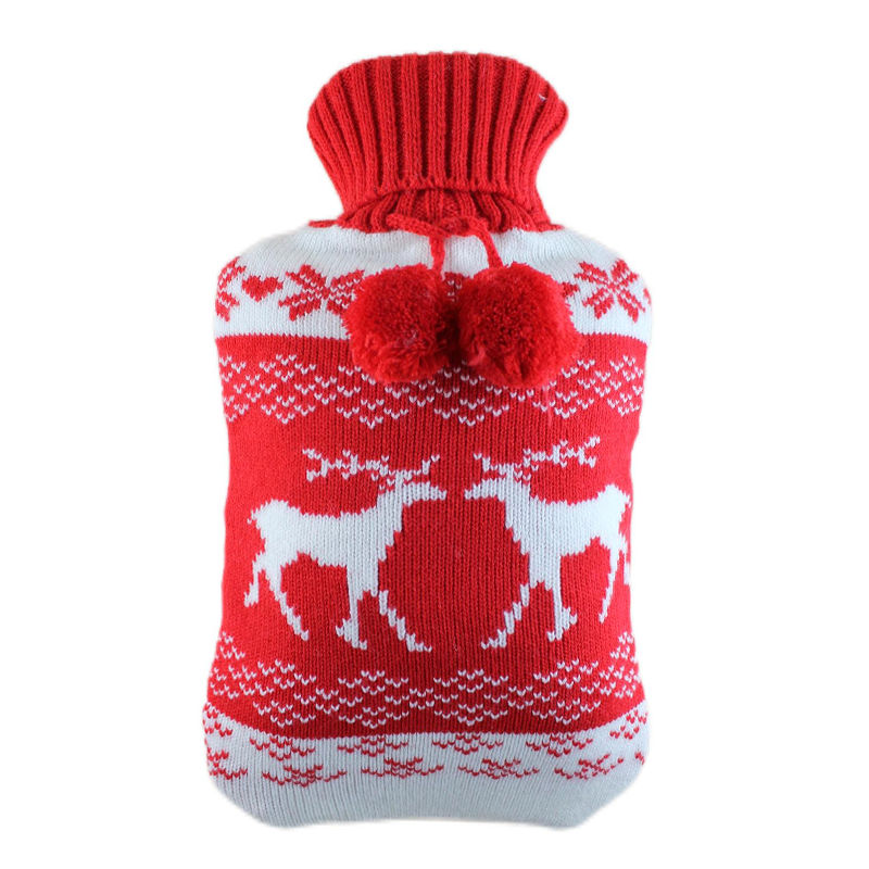 Customized Portable Warmth Knitted Water Bottle Jacquard Protective Cover Insulation Water Bag Woolen Warmth Water Treasure