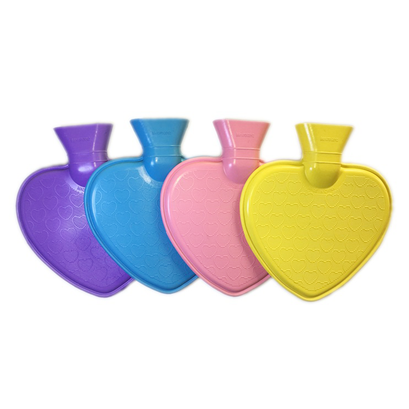 Winter Goods Factory Manufacture Heart Shape Rubber Hot Water Bottle Bag British Standard ISO CE Cerfitified for Promotion Gift for Relief Pain