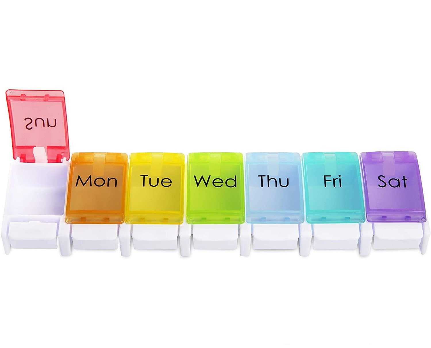 Unique 14 Grid Quick-Refill Pill Medication Organizer