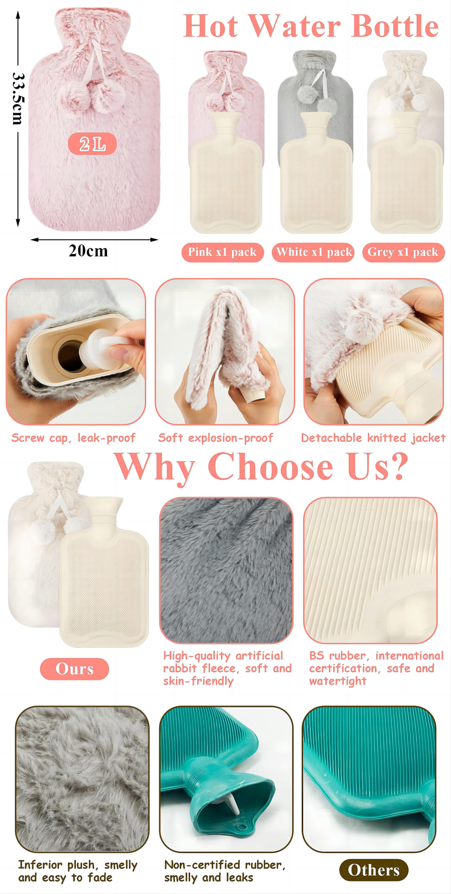 Hand-made Hot Water Bag Shoulder Bag Pet Warm Sleeping Bag CE, BS Certification Manufacturers Direct Sales Spot Style