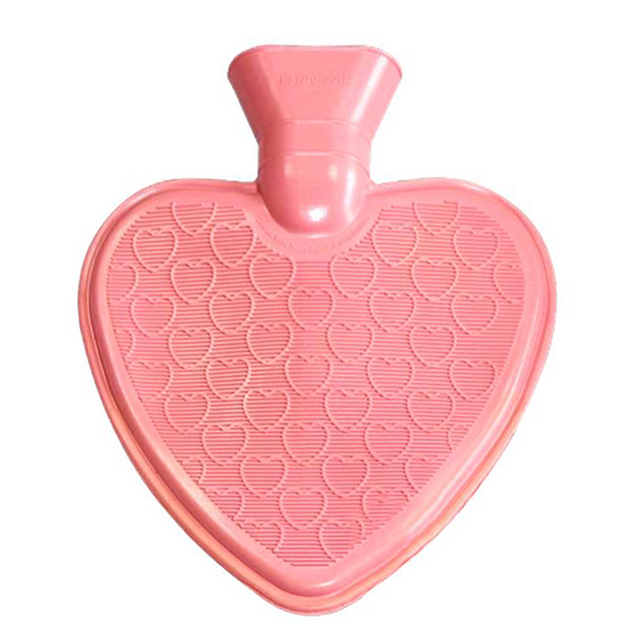 Winter Goods Factory Manufacture Heart Shape Rubber Hot Water Bottle Bag British Standard ISO CE Cerfitified for Promotion Gift for Relief Pain