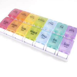 Unique 14 Grid Quick-Refill Pill Medication Organizer