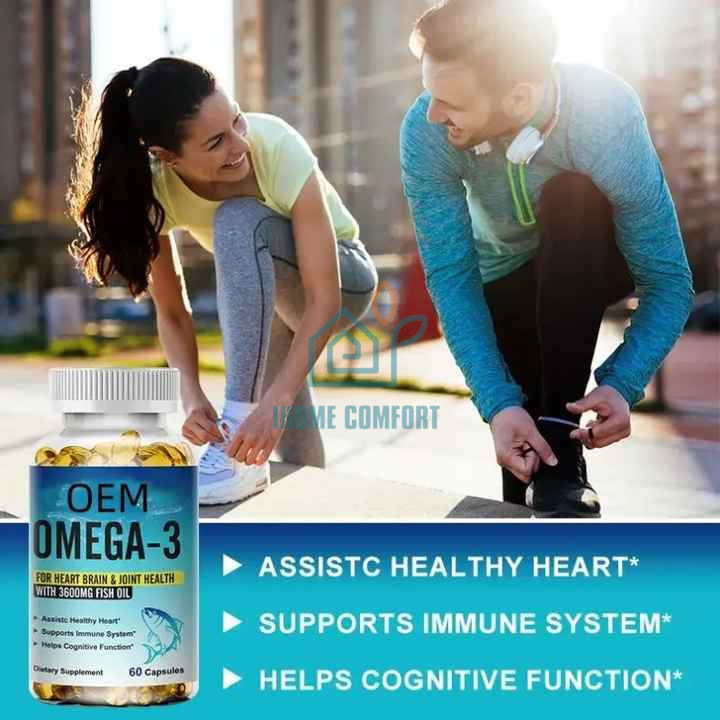 Private Label 3 Softgels Fish Oil 3600 mg EPA DHA or Healthy Heart Support Best Essential Fatty Acids