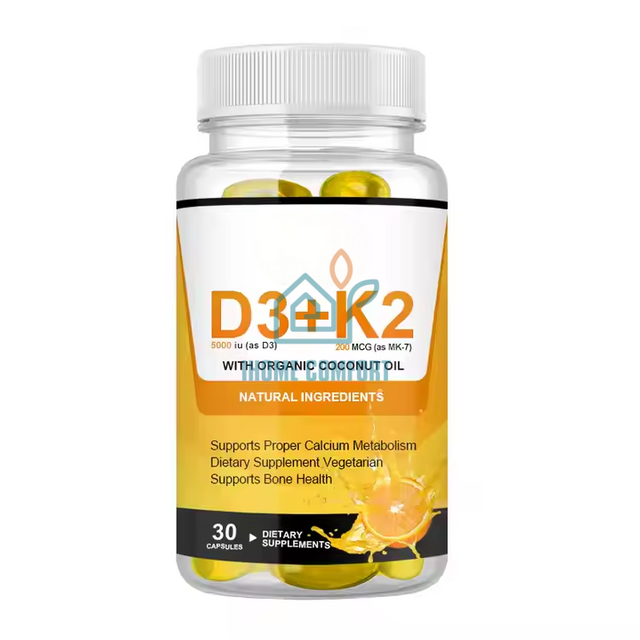 5000IU 30pcs Vitamin D3 Vitamin K2 Softgels Capsules for Support Immune Bone