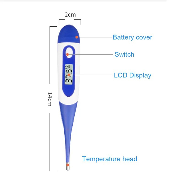 Thermometer for Adults, Digital Oral Thermometer for Fever with 10 Seconds Fast Reading (Light Blue)