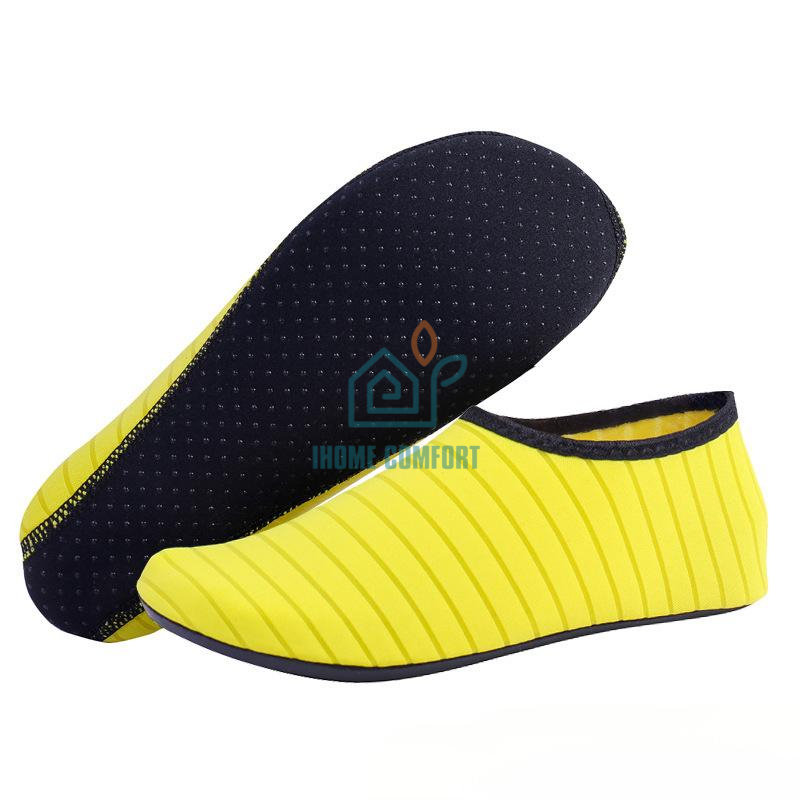 Women's Water Socks or Shoes with Elastic, Quick Dry, Breathable Fabric and Non-Slip Rubber Sole