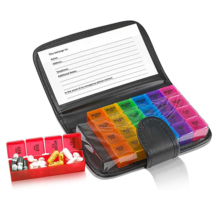 Portable Small Medicine Box, Large Capacity, Four Grid Tablet Storage Box, Transparent Household Dust-proof Medicine Packaging And Sealing Box