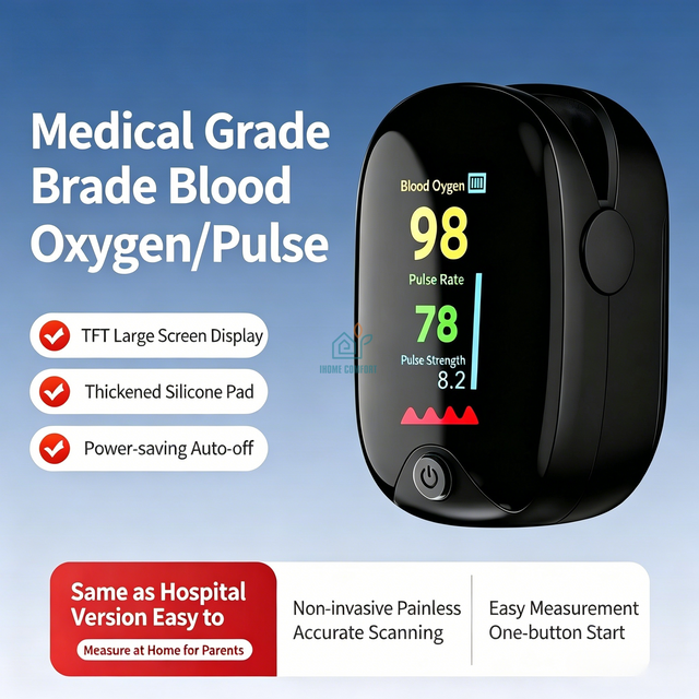 Pulse Oximeter, Finger Oximeter, Blood Oxygen Meter, SpO2 Monitor, Oxygen Saturation Meter, Pulse Rate Monitor